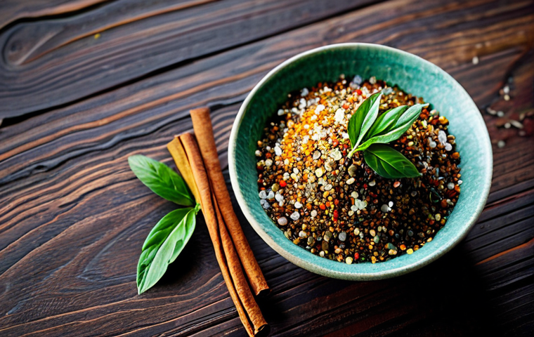 "Made in Vietnam" Spice Blend Still Life**

A vibrant close-up shot of a variety of "Made in Vietnam" spices and herbs artistically arranged on a rustic wooden surface. Key ingredients include star anise, cinnamon sticks, dried chilies, lemongrass stalks, ginger root, and a small bowl of sea salt. Intersperse this with fresh Vietnamese herbs: mint, cilantro, and basil. Add small tags with handwritten Vietnamese script identifying each ingredient. Lighting should be warm and inviting, casting soft shadows.
Quality modifiers: high resolution, studio lighting, detailed textures, professional food photography, safe for work, appropriate content, fully clothed, professional.
Anatomy rules: N/A (still life).

**