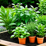 Herb Garden Bounty**

"A vibrant and colorful herb garden overflowing with lush green herbs like basil, mint, cilantro, rosemary, thyme, oregano, and kaffir lime leaves, safe for work, appropriate content, fully clothed, family-friendly, perfect anatomy (of the plants), correct proportions, natural setting, professional garden photography, high quality, bright daylight."

**