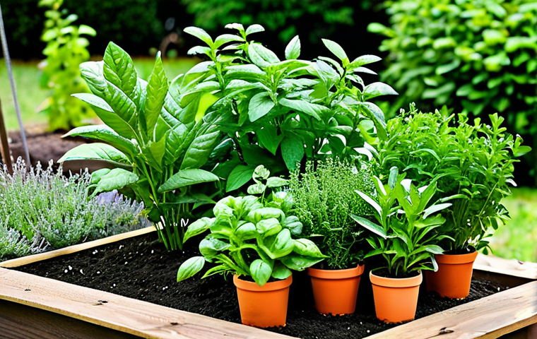 Herb Garden Bounty**

"A vibrant and colorful herb garden overflowing with lush green herbs like basil, mint, cilantro, rosemary, thyme, oregano, and kaffir lime leaves, safe for work, appropriate content, fully clothed, family-friendly, perfect anatomy (of the plants), correct proportions, natural setting, professional garden photography, high quality, bright daylight."

**